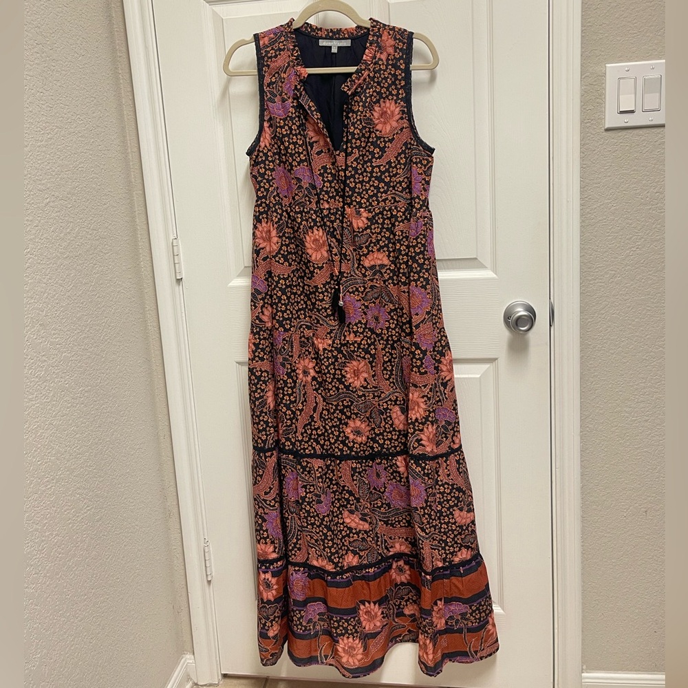 Daniel Rainn Anthropologie Fall Floral Sleeveless Maxi Dress